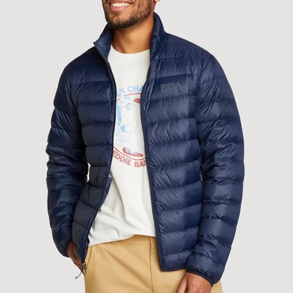 Eddie Bauer CirrusLite Down Jacket Brook Blue Sz Medium 650 Waterfowl Down